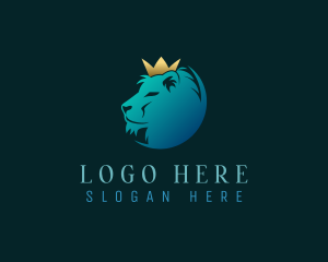 Beast - Elegant Crown Lion logo design