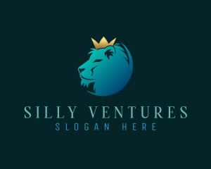 Elegant Crown Lion logo design