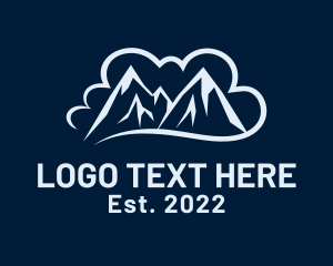 Mountain Climbing - Mountain Cloud Hiking logo design