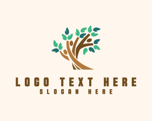 Brown Leaf - Nature Community Tree logo design