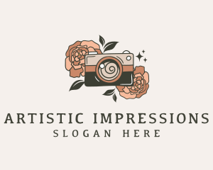 Floral Camera Photography logo design