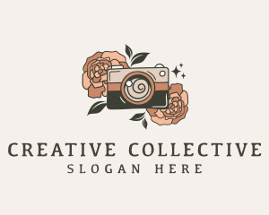 Floral Camera Photography logo design