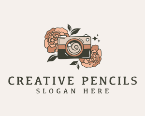 Floral Camera Photography logo design