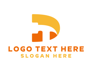 Orange - Orange Hammer Letter D logo design