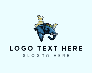 Map - India Wildlife Elephant logo design