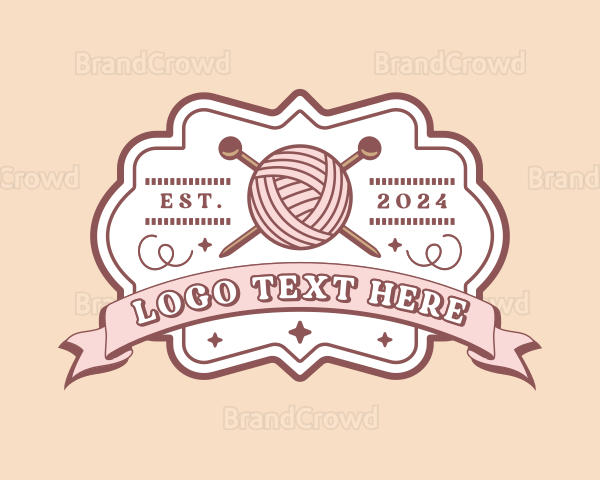 Crochet Knitting Yarn Logo