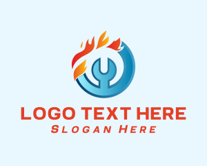 Fire - Heating and Cooling Repair logo design