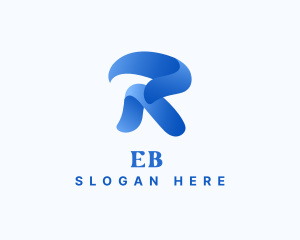 Swirly Blue Ribbon Logo