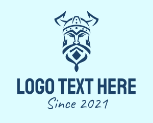Leader - Blue Viking Warrior logo design