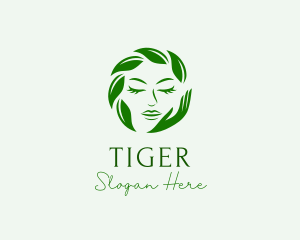 Hand - Woman Nature Face logo design