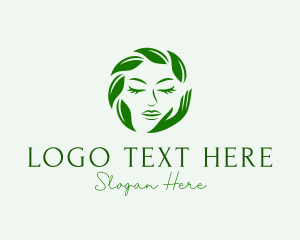 Relaxation - Woman Nature Face logo design