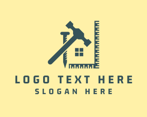 Construction Nail - Hammer Builder Tools logo design