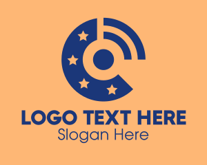 Wifi - Star Wifi Signal logo design