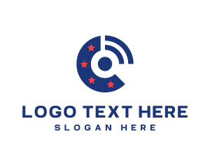 High Speed - Star Broadcast Letter C logo design