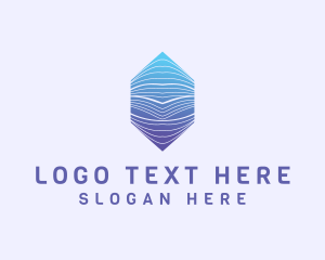 Data - Hexagon Wave Line Business logo design