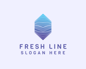 Line - Hexagon Wave Line Business logo design