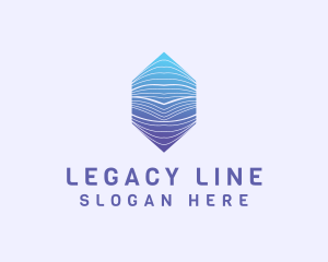 Hexagon Wave Line Business logo design