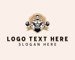 Strong - Muscle Man Bodybuilding logo design