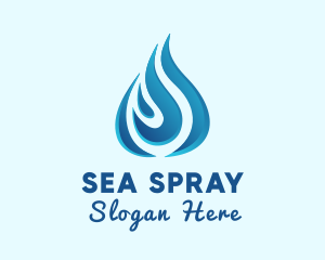 Sea Water Droplet logo design