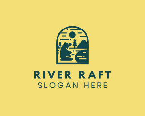 Outdoor River Bear logo design