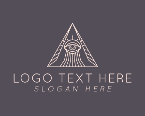 Line - Pyramid Psychic Eye logo design
