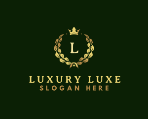 Luxury Crown Wreath logo design