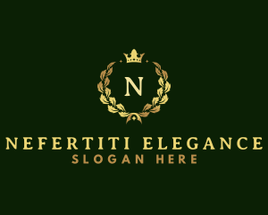 Luxury Crown Wreath logo design