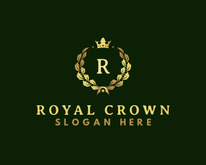 Luxury Crown Wreath logo design