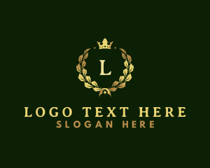 Hotel - Luxury Crown Wreath logo design