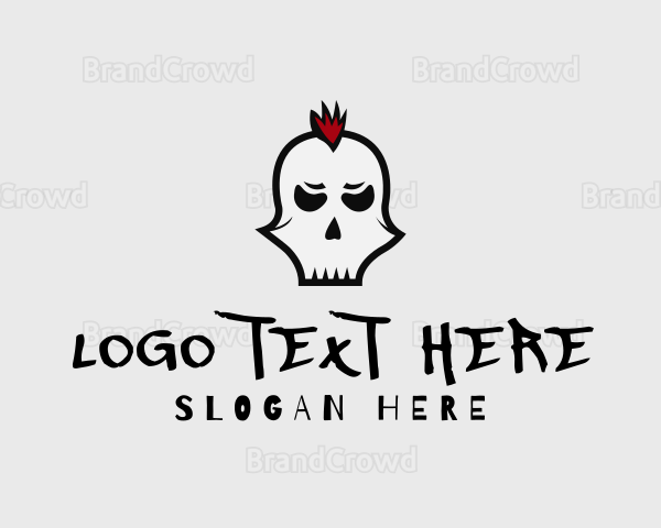 Mohawk Punk Skull Logo