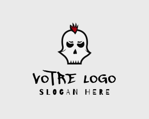 Mohawk Punk Skull Logo