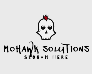 Mohawk - Mohawk Punk Skull logo design