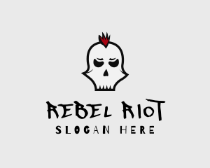 Mohawk Punk Skull logo design