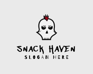 Mohawk Punk Skull logo design