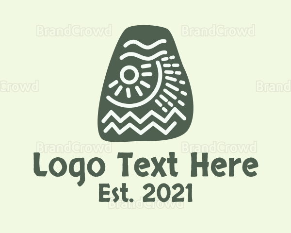 Ancient Mayan Stone Logo