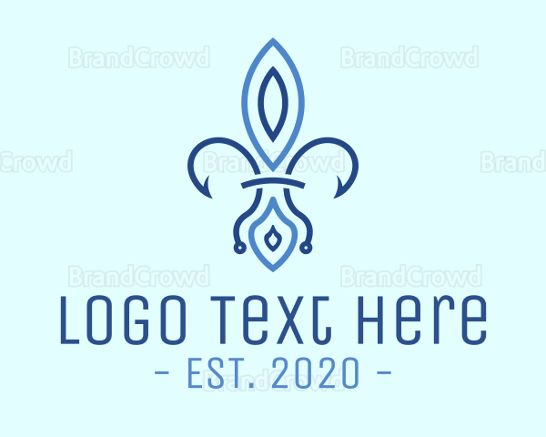 Blue French Flower Logo