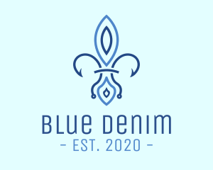 Blue French Flower logo design