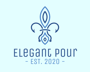 Blue French Flower logo design