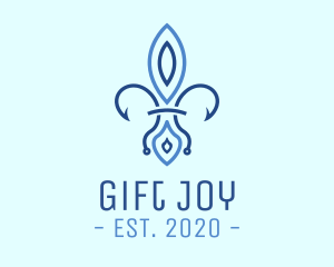 Blue French Flower logo design