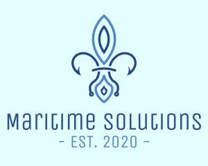 Naval - Blue French Flower logo design