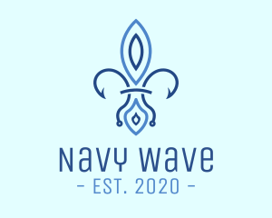 Navy - Blue French Flower logo design