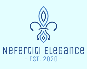 Blue French Flower logo design