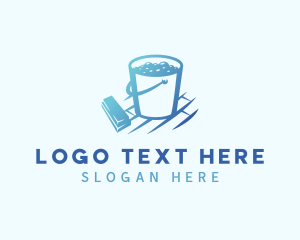 Clean - Brush & Bucket Cleaning logo design