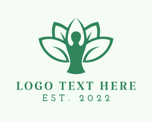 Tai Chi - Leaf Yoga Meditation logo design