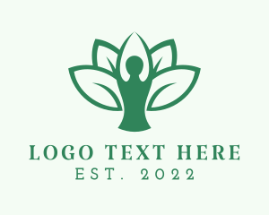 Meditation - Leaf Yoga Meditation logo design