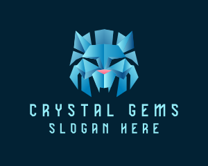 Crystal Ice Lion Head logo design