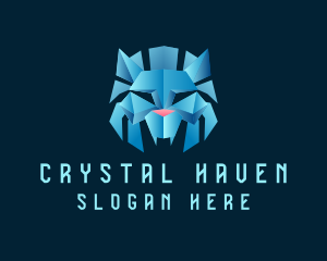 Crystal Ice Lion Head logo design