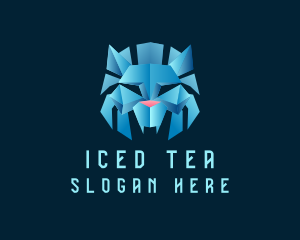 Crystal Ice Lion Head logo design