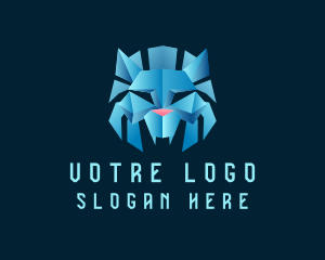 3d - Crystal Ice Lion Head logo design