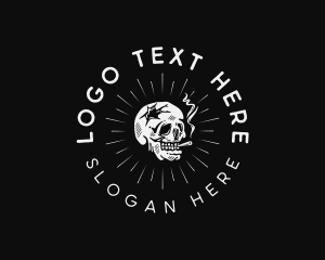 Streetwear - Skull Smoking Cigarette logo design